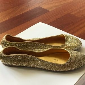 Jcrew gold sequin shoes